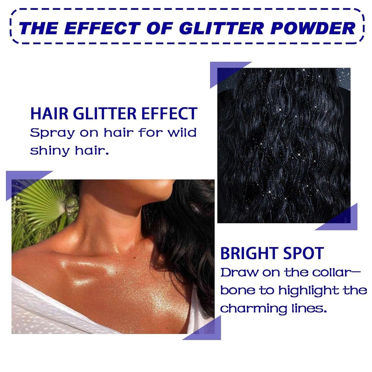 Shiny Glitter Spray 60ml Hair Body Glitter Spray for Nightclub Party Dating - LIKKA BEAUTY