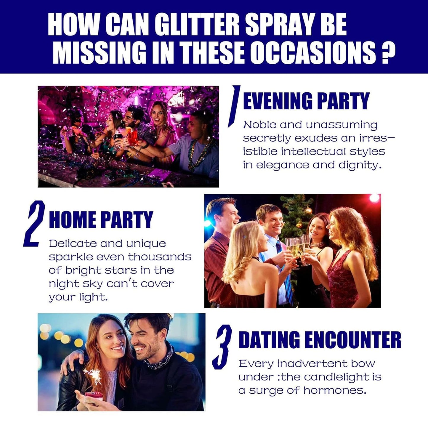 Shiny Glitter Spray 60ml Hair Body Glitter Spray for Nightclub Party Dating - LIKKA BEAUTY