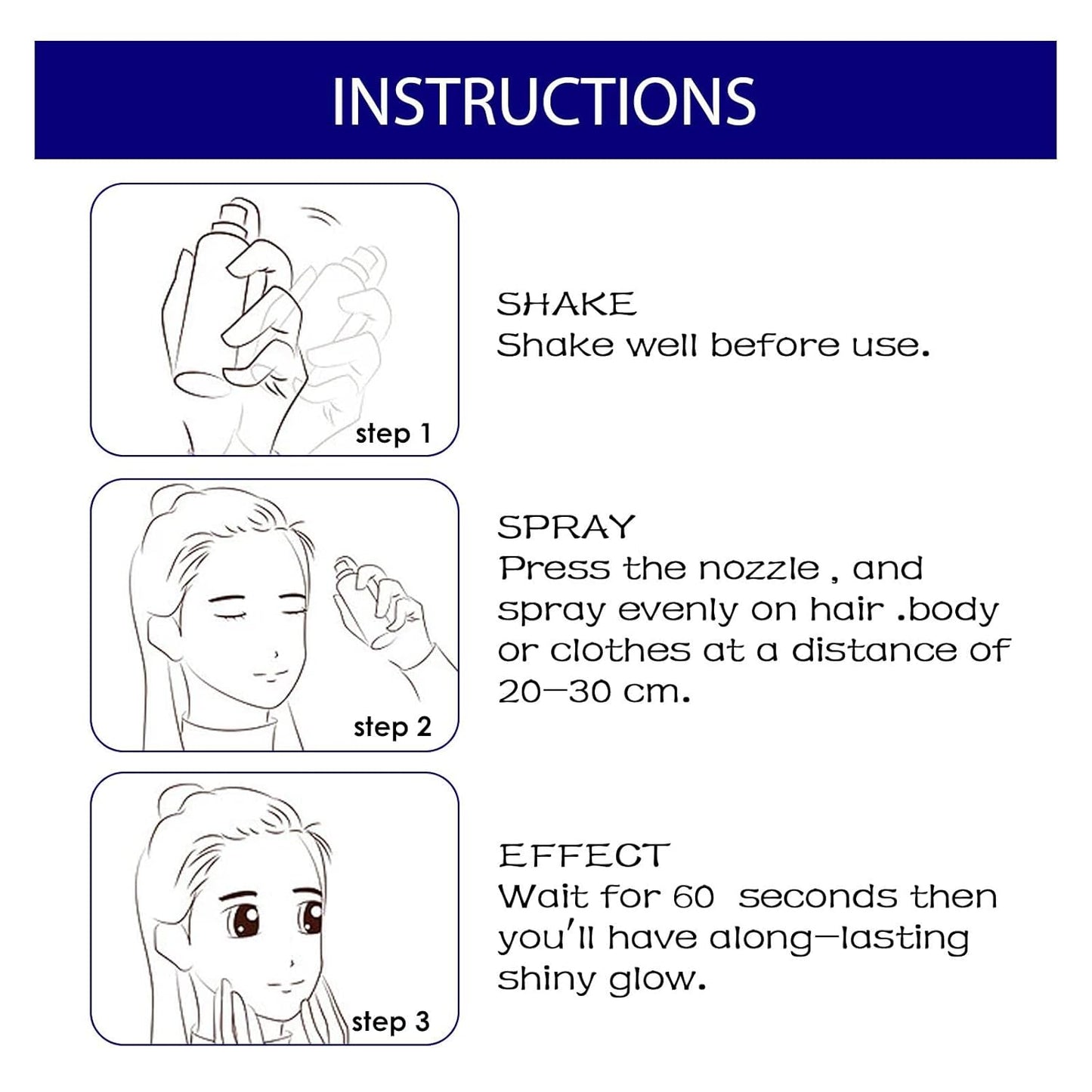 Shiny Glitter Spray 60ml Hair Body Glitter Spray for Nightclub Party Dating - LIKKA BEAUTY