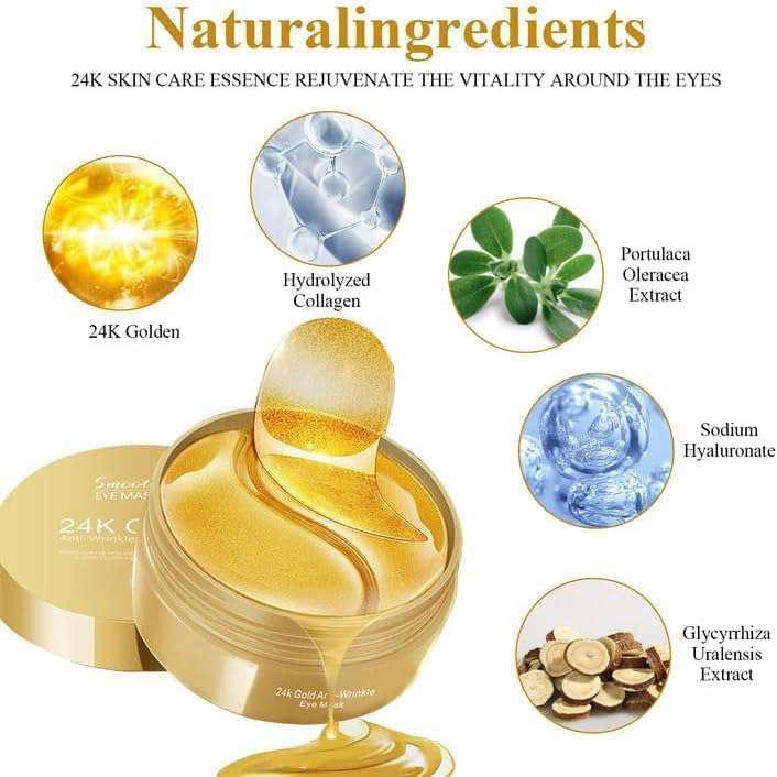 24k gold eye patches Eye Patches for Dark Circles with 24k Gold 60 Pcs - LIKKA BEAUTY