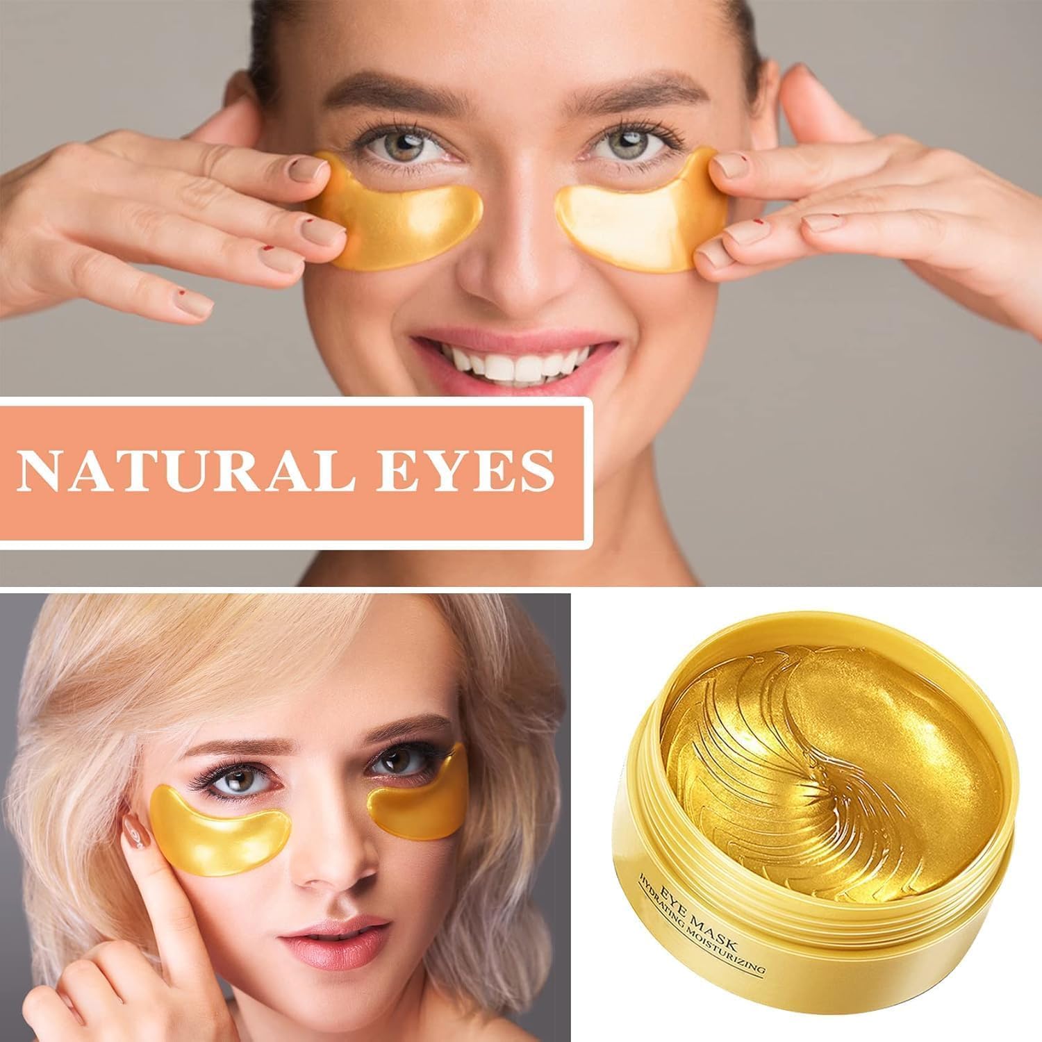 24k gold eye patches Eye Patches for Dark Circles with 24k Gold 60 Pcs - LIKKA BEAUTY