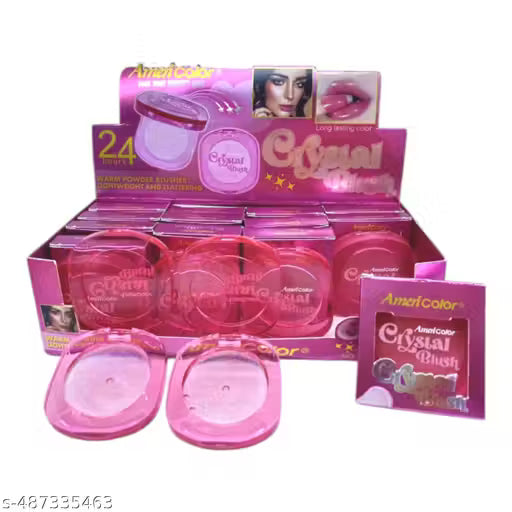 1 pc Portable Transparent Magic Crystal Blush, Color Changing Blush