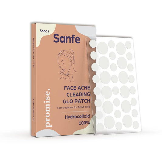 Sanfe Hydrocolloid Acne Pimple Patch for face acne clearing, 36 pcs, waterproof and invisible under makeup