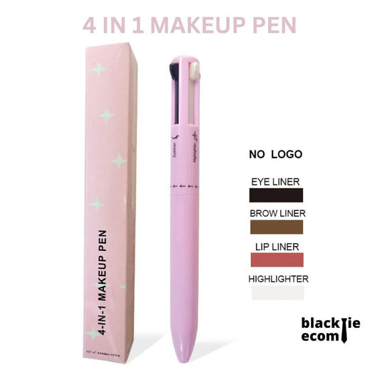 Multifunction Touch Up 4-in-1 makeup pen with eyeliner, brow liner, lip liner, and highlighter in pink packaging