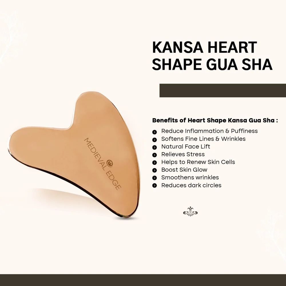 OEM Heart Shape Kansa Gua Sha Massage Tool Indian Original Manufacturer - LIKKA BEAUTY