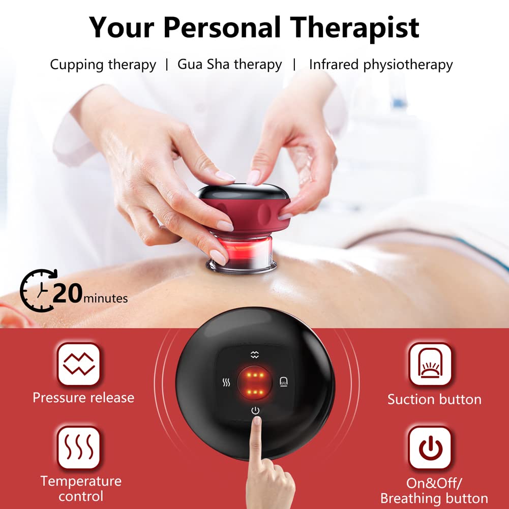 Plastic Electric Cupping Therapy Device Tool Rechargeable 3 In 1 Cupping Set, For Pain Relief, Small Cups - LIKKA BEAUTY
