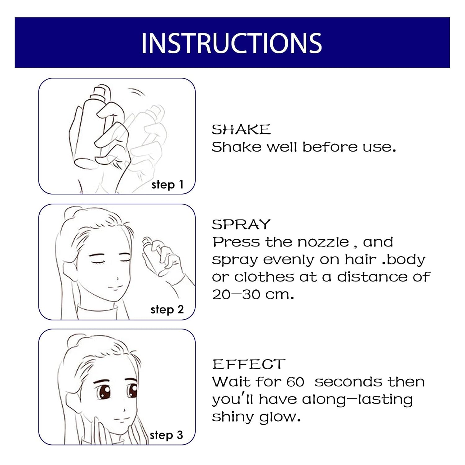 Shiny Glitter Spray 60ml Hair Body Glitter Spray for Nightclub Party Dating - LIKKA BEAUTY
