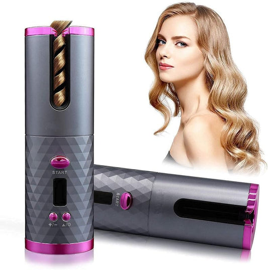 Skywell Wireless Auto Hair Curler cordless ceramic curling iron with LCD display and USB charging for fast, tangle-free styling at home or travel