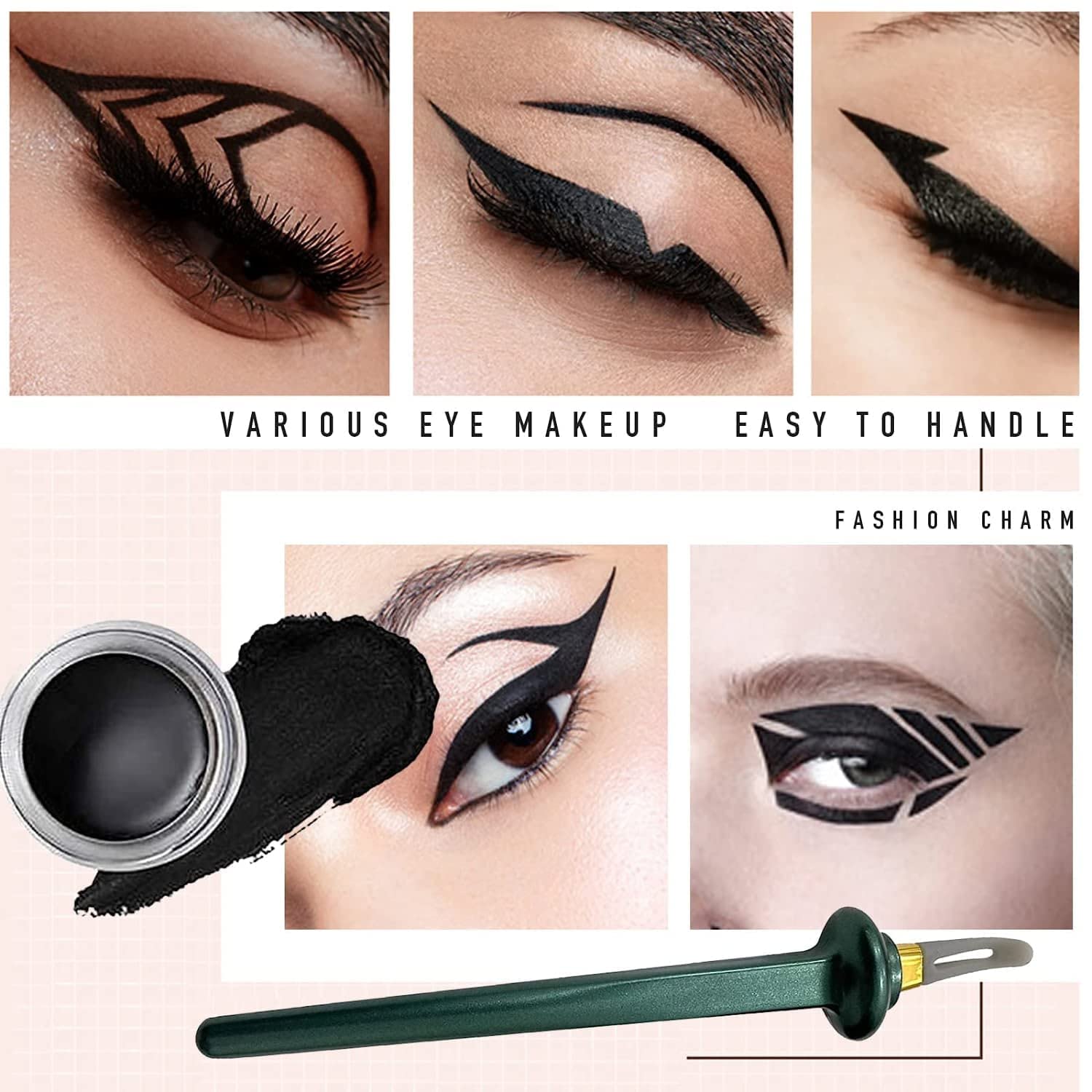 swabs Silicone Metallic Eyeliner Tool Easy No - Skip Eyeliner Pencil Applicator Tool | Reusable Silicone Eyeliner Tool | Silky Smooth Waterproof Long Lasting & Reusable 1 Pcs Multicolor Eyeliner Tools - LIKKA BEAUTY