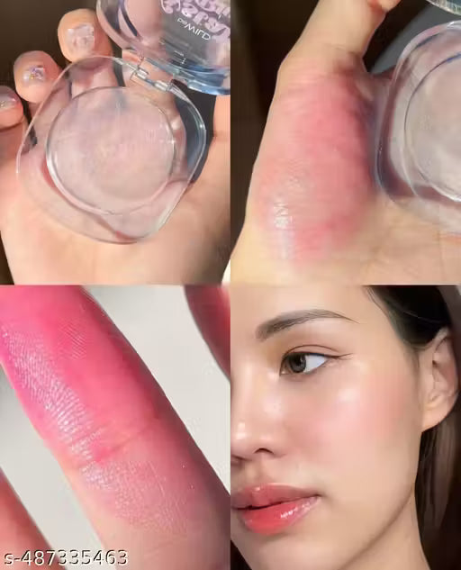 1 pc Portable Transparent Magic Crystal Blush, Color Changing Blush